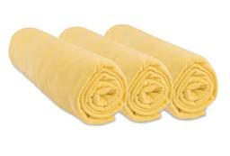 Lot de 3 Draps housse Jersey 100% Coton - 70x140 cm - Jaune