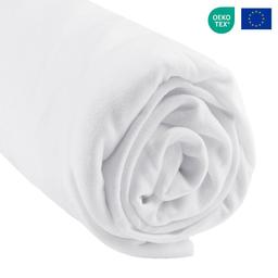 Drap housse  140x190 / 140x200 cm Bambou lit deux places - Blanc