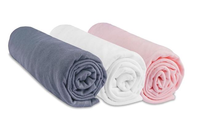 Lot de 3 Draps housse Jersey 100% Coton - 40x80 / 40x90 cm