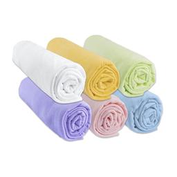 Drap housse 70x140 Jersey 100% Coton Mulicouleur (Lot de 6)