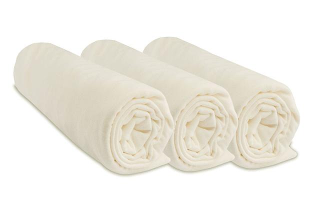 Lot de 3 Draps housse Jersey 100% Coton - 40x80 / 40x90 cm -Écru