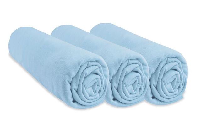 Lot de 3 Draps housse Jersey 100% Coton - 70x140 cm - Ciel