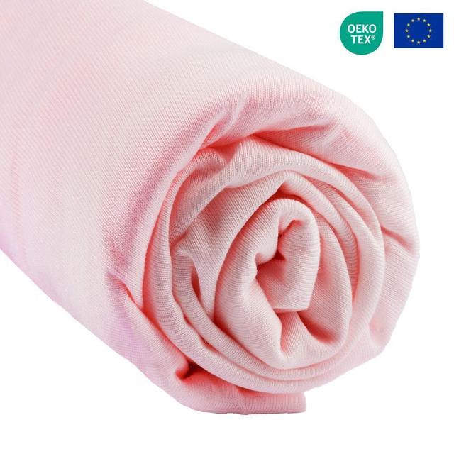 Drap housse 90x190 / 90x200 cm Bambou  - Rose