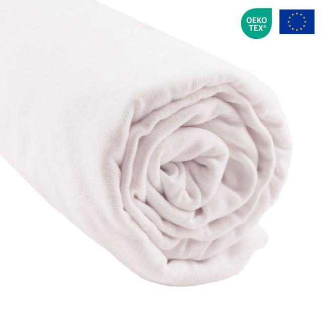 Drap housse 160x200 cm 100% Coton Bio pour lit king size Blanc