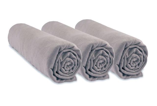 Lot de 3 Draps housse 100% Coton Bio - 70x160 cm - Noisette