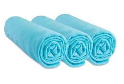 Lot de 3 Draps housse Jersey 100% Coton - 40x80/90 cm, Turquoise