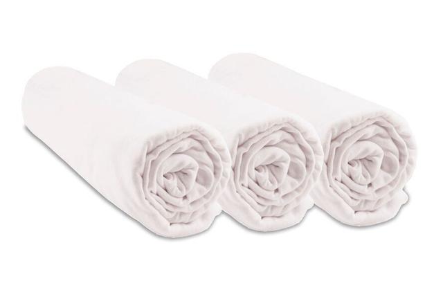 Lot de 3 Draps housse 100% Coton Bio - 40x80 / 40x90 cm - Blanc