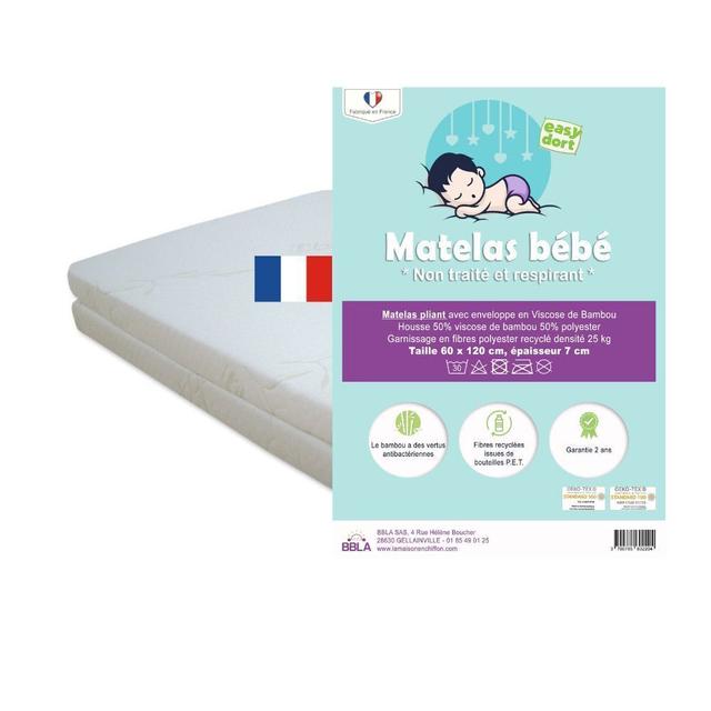 Matelas 60x120 cm PLIANT / Matelas de voyage bébé