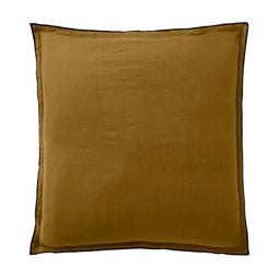 Taie d'oreiller 100% Lin Lavé, Taille 65x65 cm Couleur - Camel