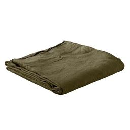 Drap plat 100% Lin Lavé, Taille 240x300 cm Couleur - Olive