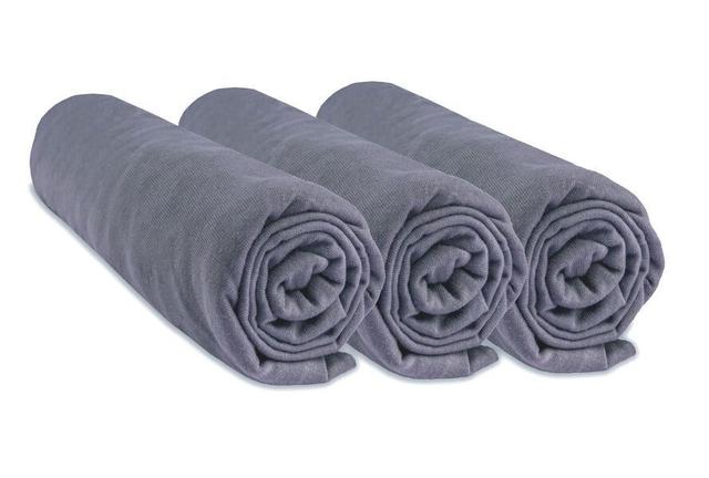 Drap housse 70x160 Bébé Coton Jersey Gris (Lot de 3)