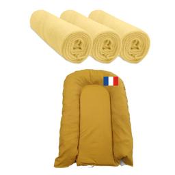 Matelas à langer bébé + 3 Housses matelas Moutarde Coton