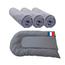 Matelas à langer bébé + 3 Housses matelas Gris Coton