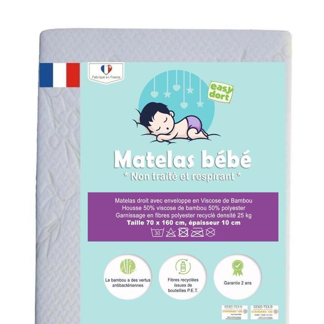 Matelas 70x160 cm Lit Bébé ou Lit Enfant