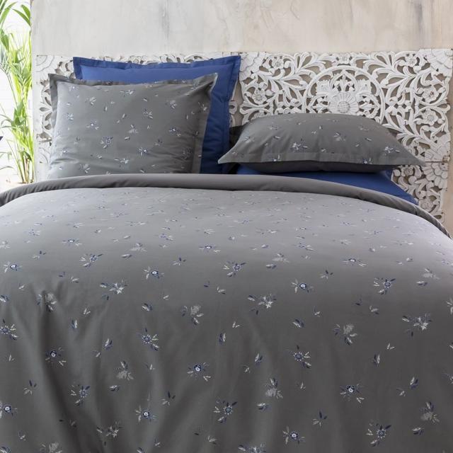 Parure de lit 240x260 cm Percale de Coton Prune