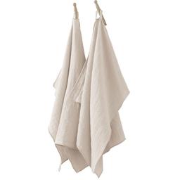 Lot de 2 essuie-mains 100% Gaze de Coton - Naturel