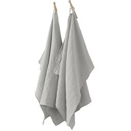 Lot de 2 essuie-mains 100% Gaze de Coton - Gris Nuage