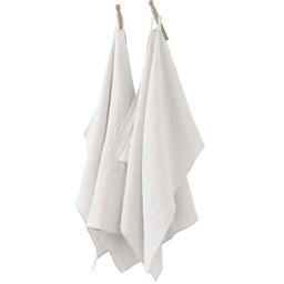 Lot de 2 essuie-mains 100% Gaze de Coton - Blanc Chantilly