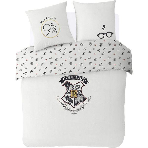 Parure de lit 200x200 cm Harry Potter Poudlard 100% coton