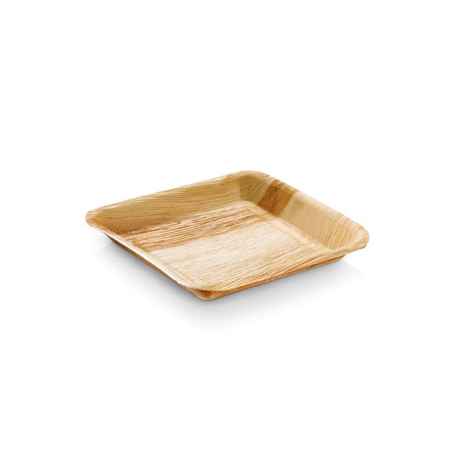 Assiettes jetables en palmier - Lot de 25 - 17 x 17 cm