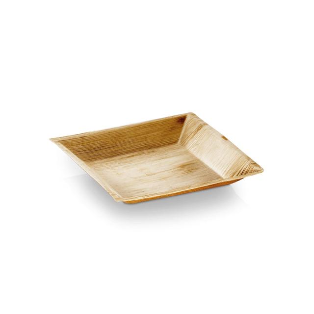 Assiettes jetables en palmier - Lot de 25 - 18 x 18 cm