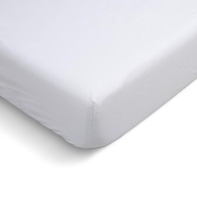 Drap Housse 90x190cm percale de coton blanc