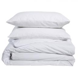 Parure de lit 1 personne coton percale blanc 140x200cm