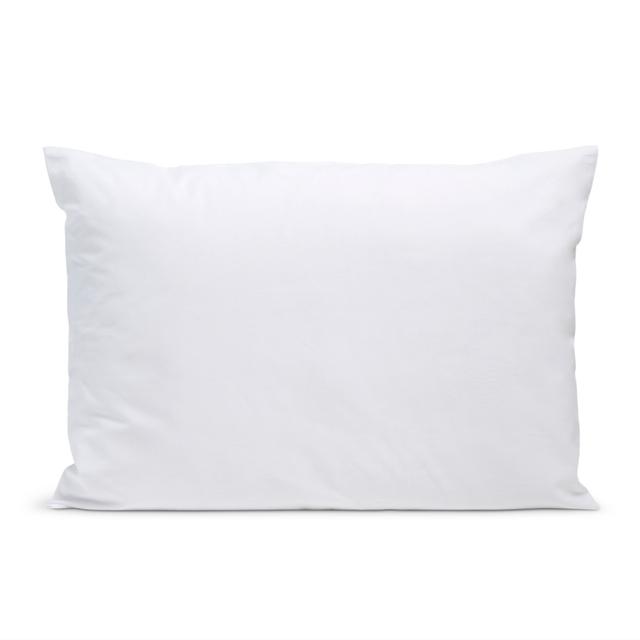 Taie d'oreiller 50x75cm unie en percale de coton blanc