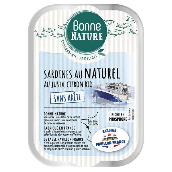 Sardines au naturel au jus de citron (sans arêtes) 115g