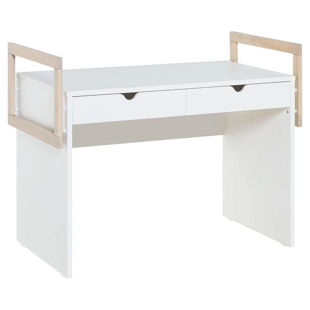 Bureau 2 tiroirs avec rebords en bois - STIGE