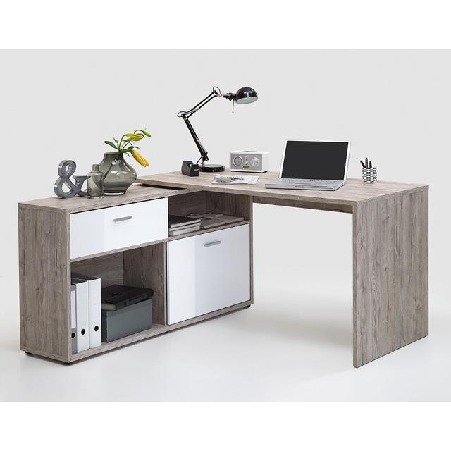 Bureau d'Angle Convertible avec Rangements Bas L138cm - Diego