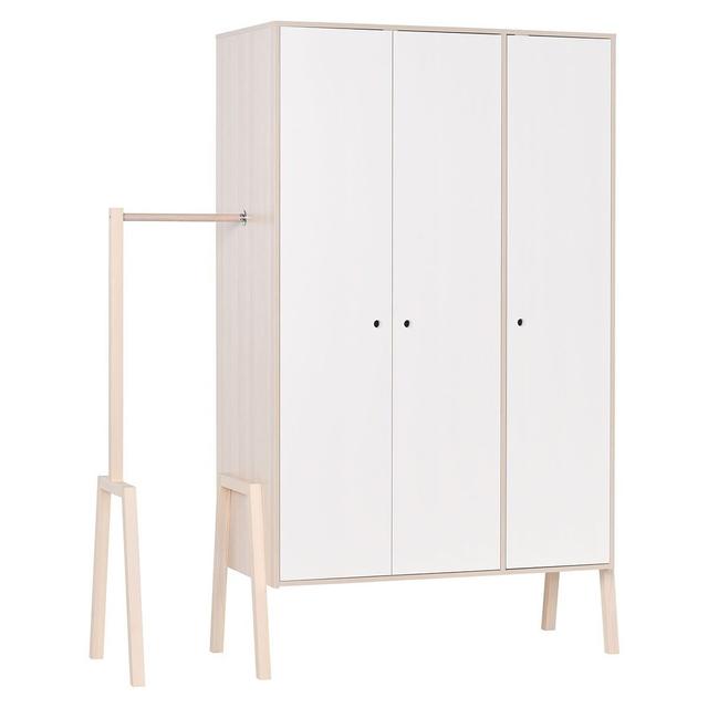 Armoire 3 portes 5 étagères 1 penderie 1 porte manteau - SPOT