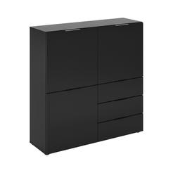 Buffet 3 Portes 3 Tiroirs Noir L99 cm - Dark