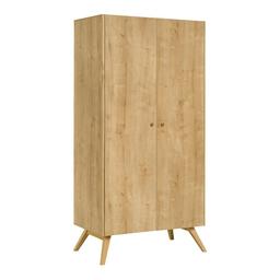 Armoire 2 portes avec penderie et 7 niches L101 cm - NATURE