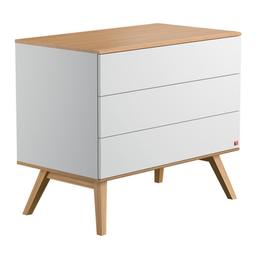 Commode 3 Tiroirs avec Piétement en Chêne L100 cm - Nature