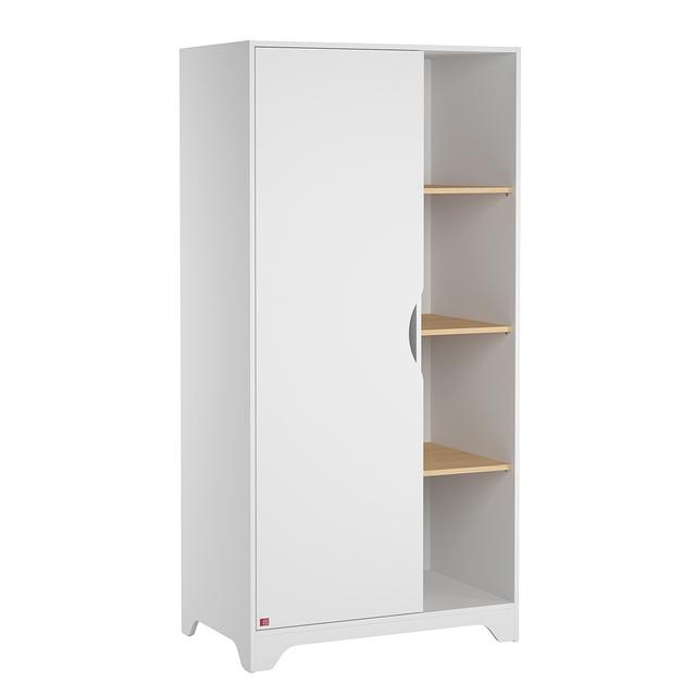 Armoire 1 Porte 2 Penderies, 3 Étagères Ouvertes L88.5cm - Leaf