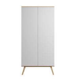 Armoire 2 Portes  Penderie et 8 Étagères L100 x H207cm - Nature