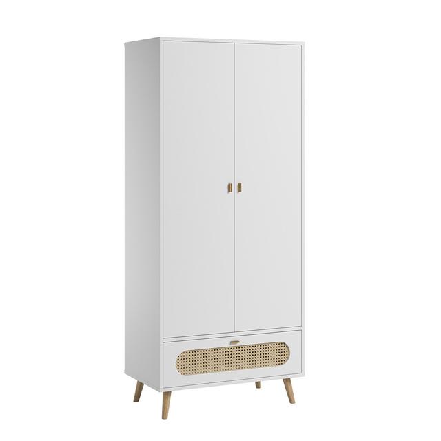 Armoire 2 Portes et 1 Tiroir Cannage en Rotin L85 cm - Canne