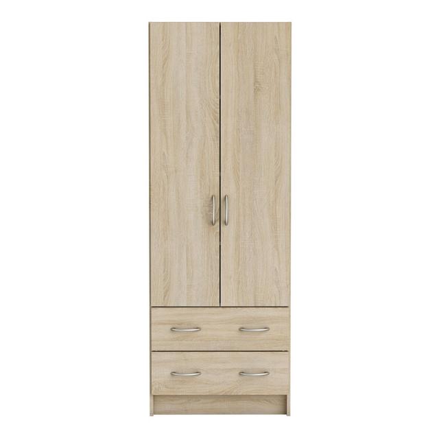 Armoire 2 Portes 2 Tiroirs, décor Bois - L60,9 cm - Dual