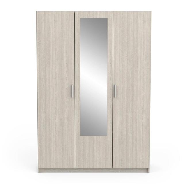 Armoire 3 Portes 1 Miroir avec Penderie L133,5 cm - Pricy3