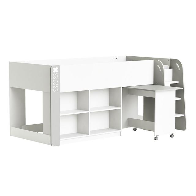 Lit Enfant Combiné avec Bureau et Rangement 90x200 - Hampton