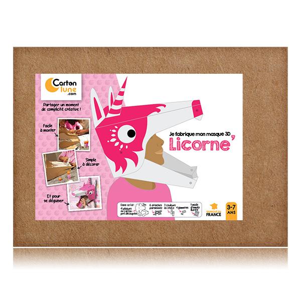 KIT CRÉATIF MASQUE 3D LICORNE ARTICULÉ POUR ENFANT