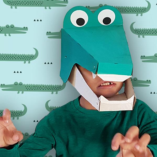 KIT CRÉATIF MASQUE 3D CROCODILE ARTICULÉ POUR ENFANT