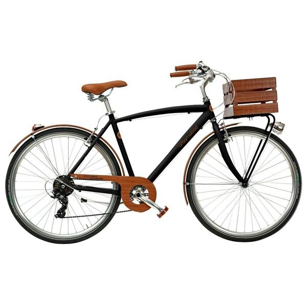 VELO URBAN WOOD 28 HOMME 7V ALU NOIR H52