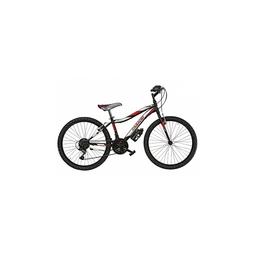 VELO MTB 24 VORTEX 18V NOIR ARGENT ROUGE H38