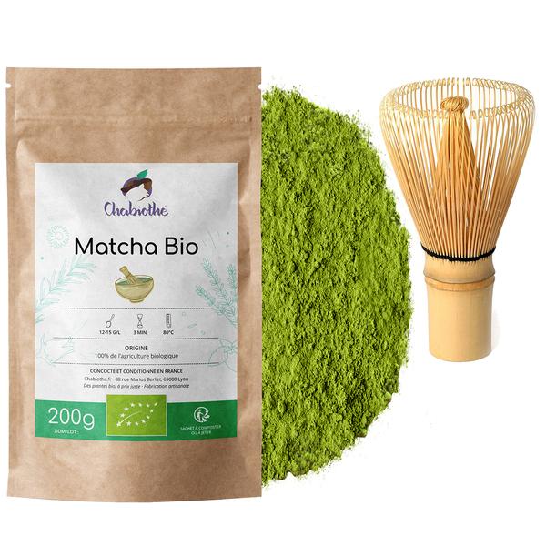 Thé vert Matcha BIO 200g et son fouet Chazen