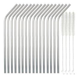 16 pailles réutilisables en inox 21 cm