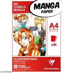 Bloc papier layout Manga Paper Illustrations -  A4 - 50 feuilles