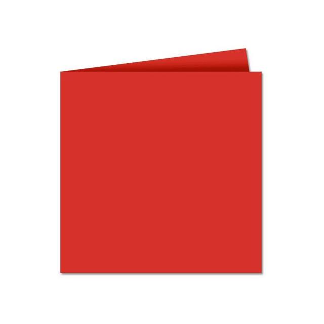 Papier Pollen carte double 135 x 135 Rouge corail x 25