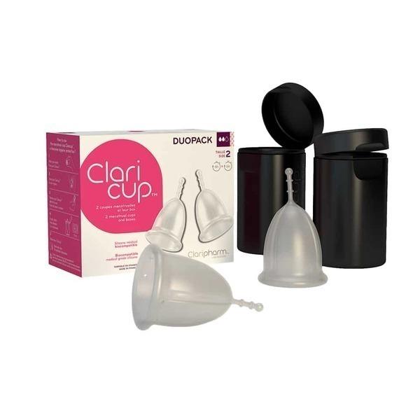 Duopack Claricup Colorless et leurs box stérilisation T2